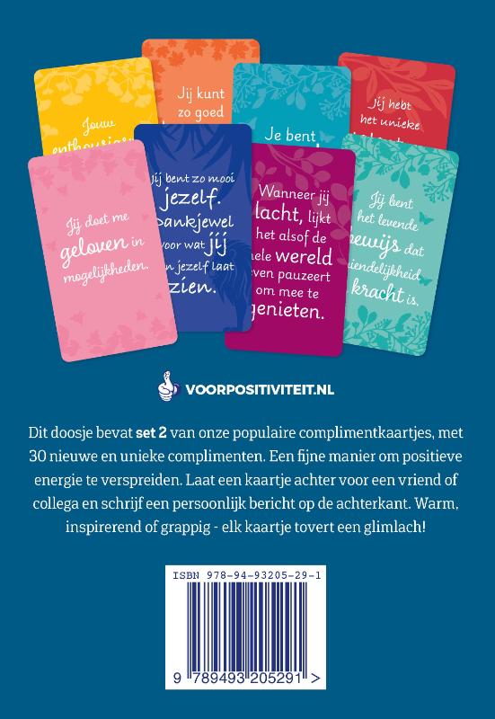 Achterkant van Complimentkaartjes set 2 Voor Positiviteit