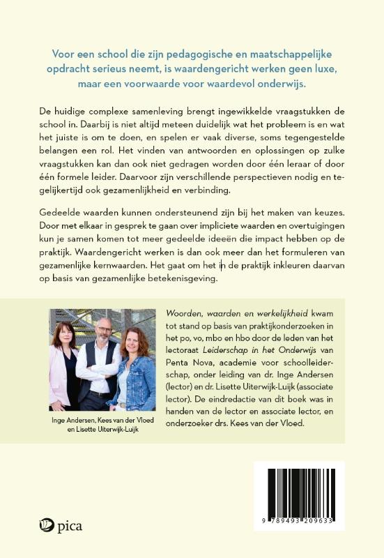 Achterkant van Woorden, waarden en werkelijkheid