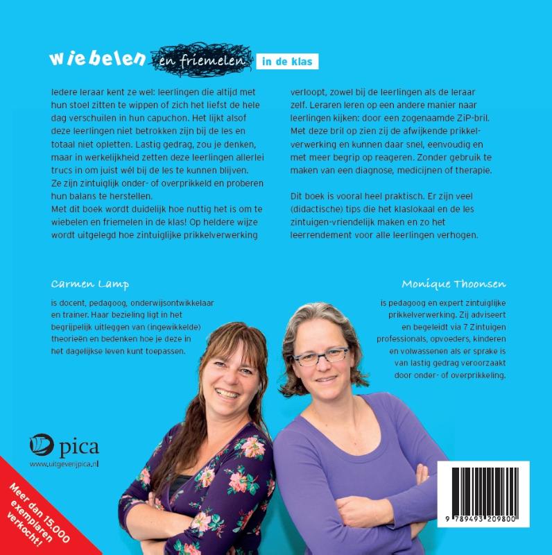 Achterkant van Wiebelen en friemelen in de klas