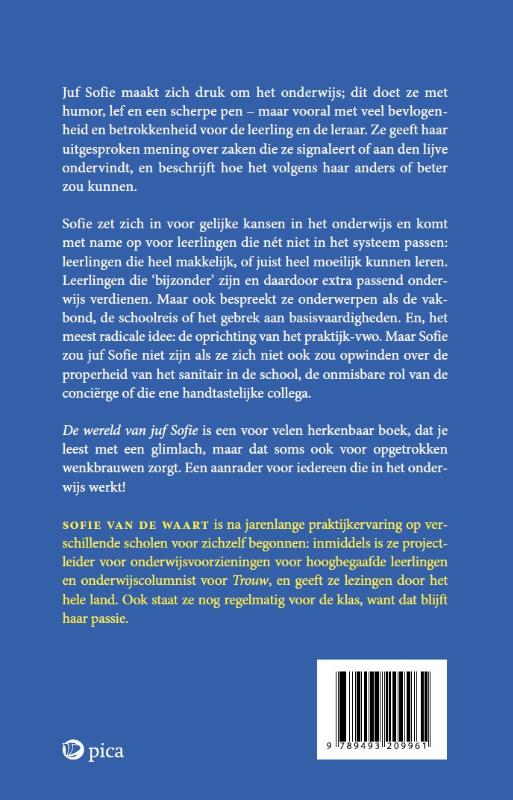 Achterkant van De wereld van juf Sofie