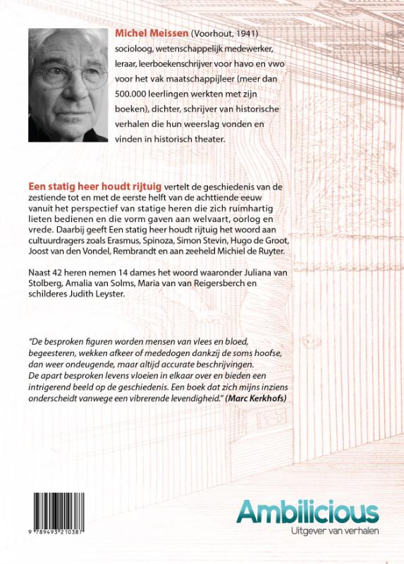 Achterkant van Een statig heer houdt rijtuig