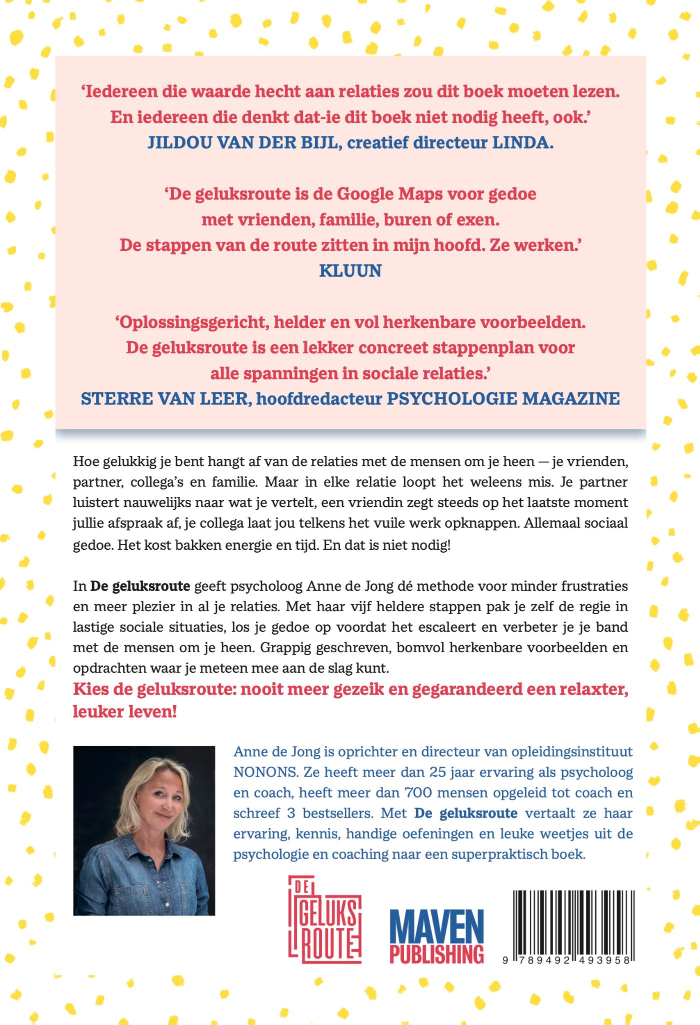 Achterkant van De geluksroute