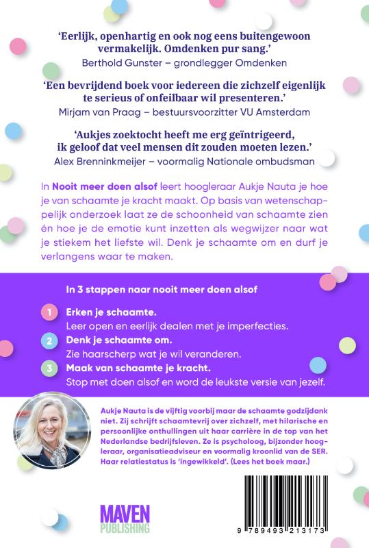 Achterkant van Nooit meer doen alsof