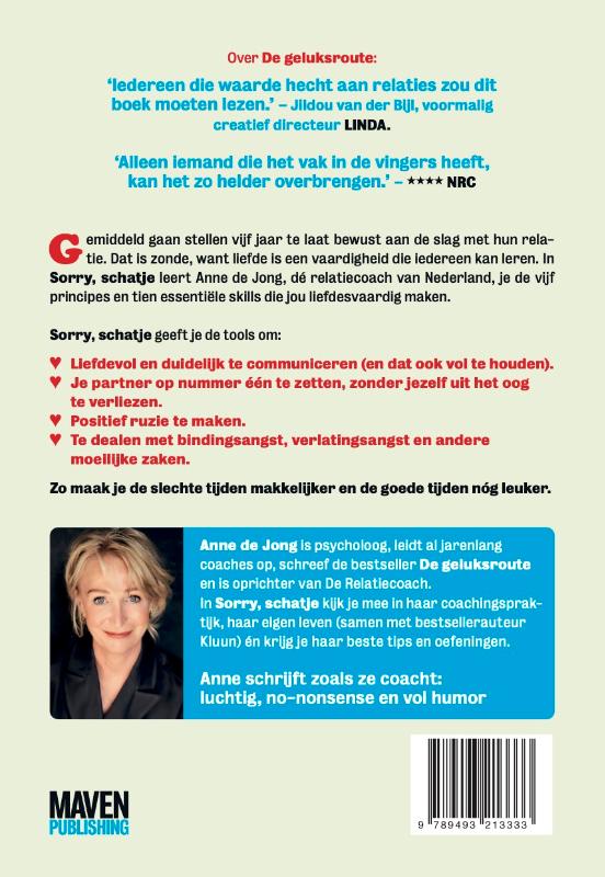 Achterkant van Sorry, schatje