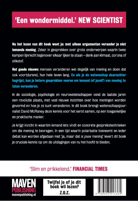 Achterkant van Hoe verander je een mening?