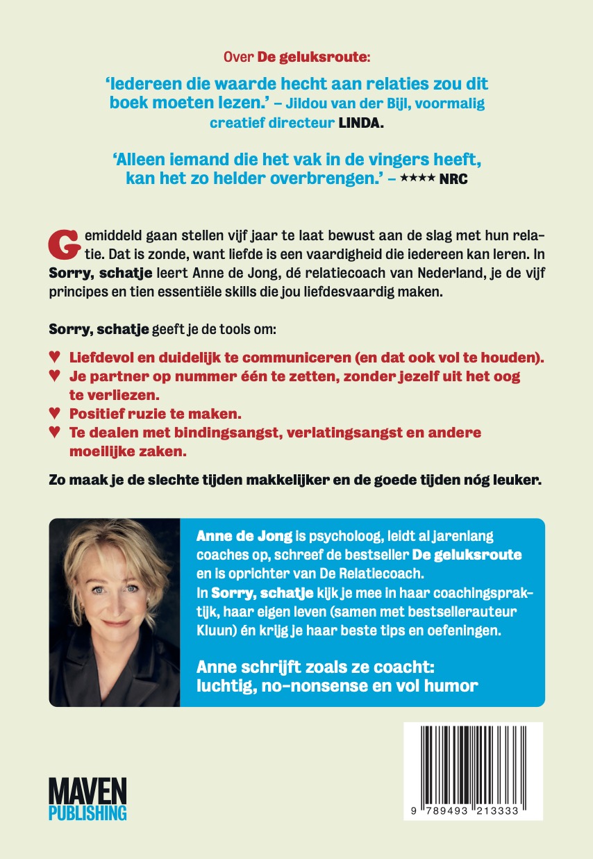 Achterkant van Sorry, schatje