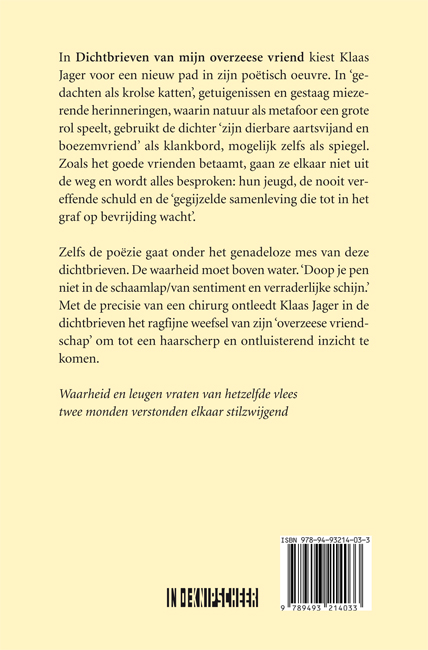Achterkant van Dichtbrieven van een overzeese vriend