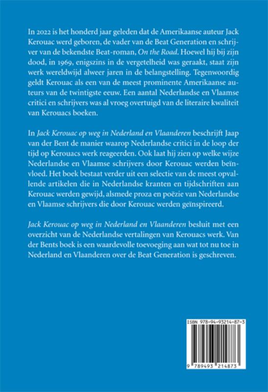 Achterkant van Jack Kerouac op weg in Nederland en Vlaanderen