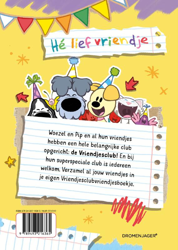 Achterkant van Vriendjesboek