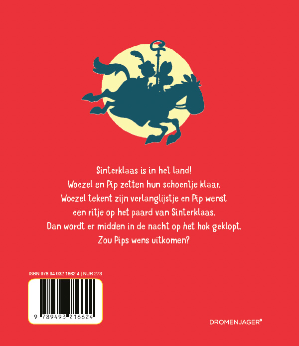 Achterkant van SinterWoezel en Pietje Pip
