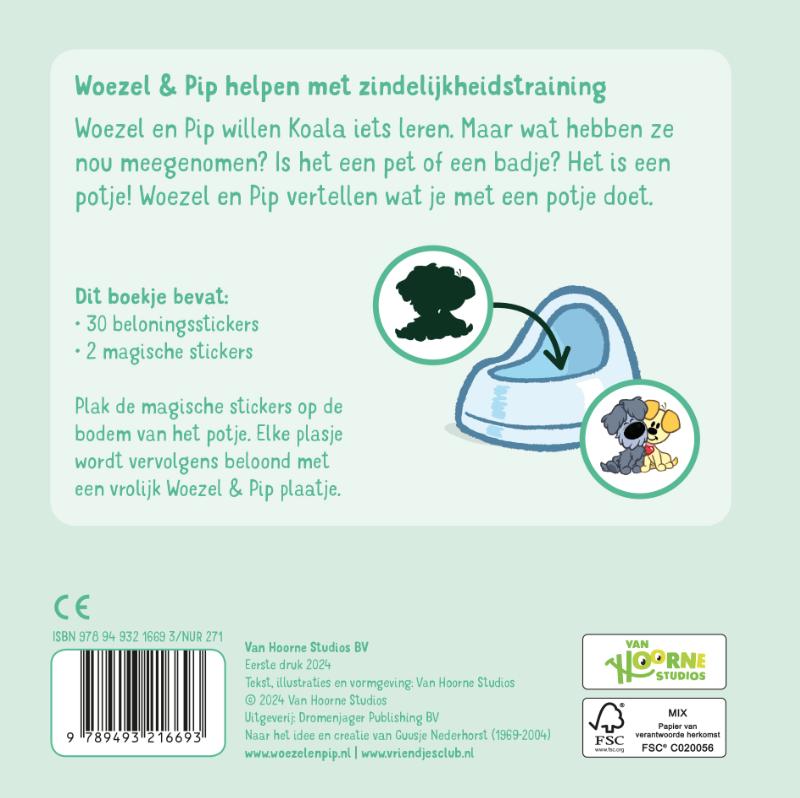 Achterkant van Op het potje