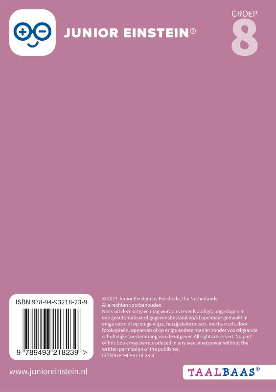 Achterkant van antwoordenboek 3