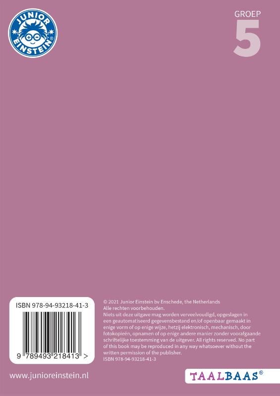 Achterkant van antwoordenboek 3