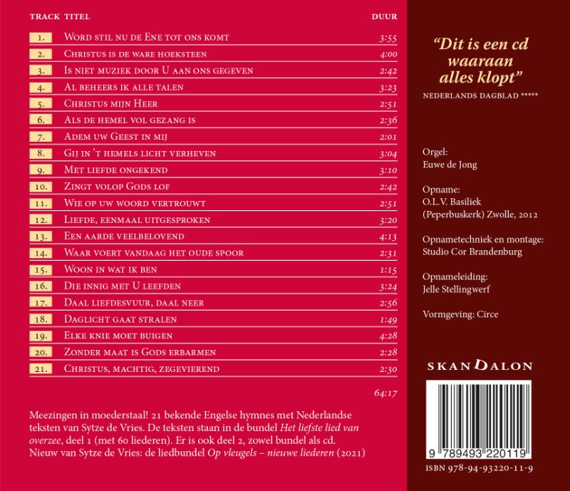 Achterkant van Het liefste lied van overzee - cd1