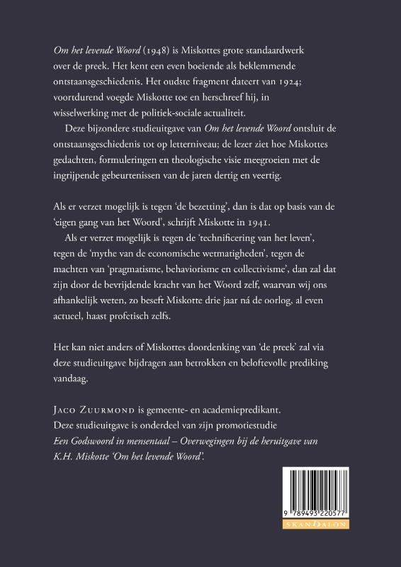 Achterkant van Om het levende woord - Studieuitgave