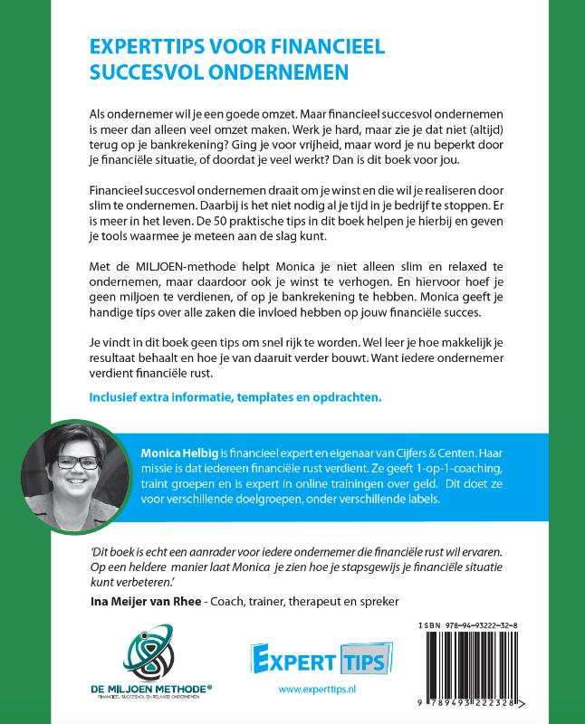 Achterkant van Experttips voor Financieel Succesvol Ondernemen