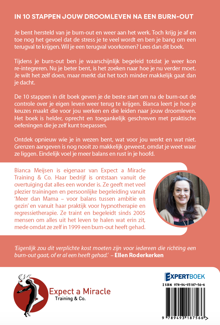 Achterkant van In 10 stappen een droomleven na een burn-out