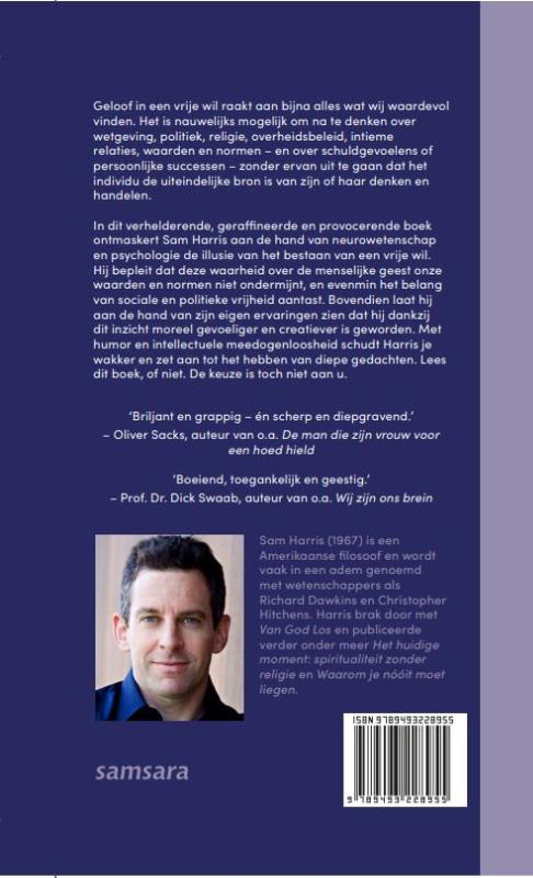 Achterkant van De vrije wil