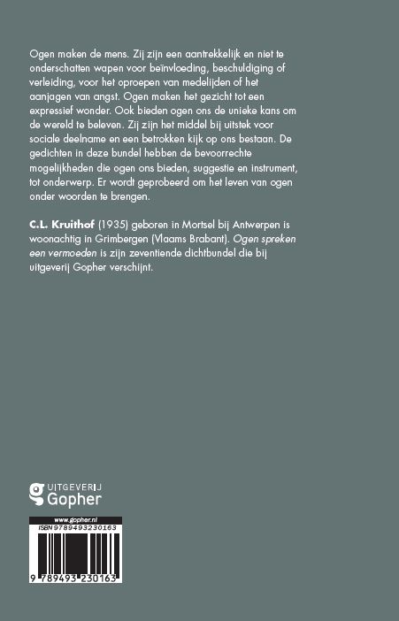 Achterkant van Ogen spreken een sterk vermoeden