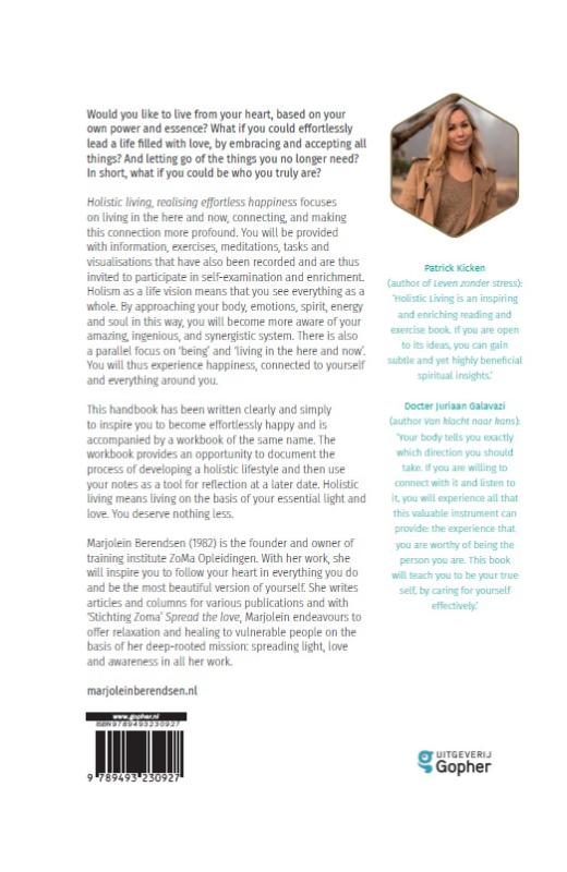 Achterkant van Holistic living