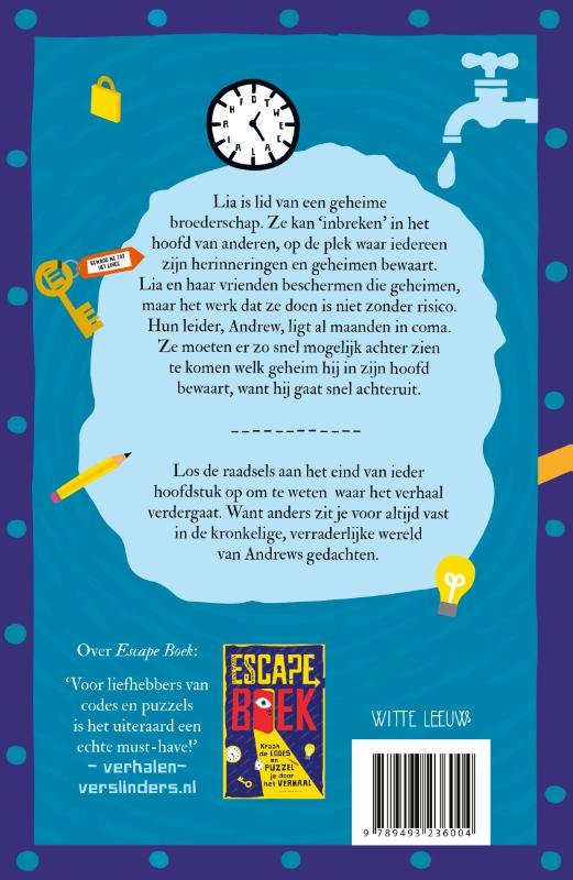 Achterkant van Escape boek – De geheime code van de Grote Kluis
