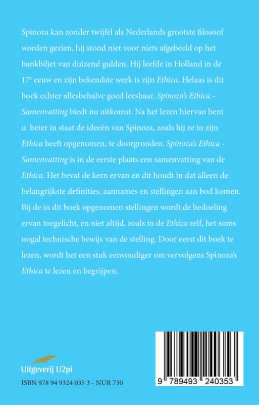 Achterkant van Spinoza's Ethica - Samenvatting