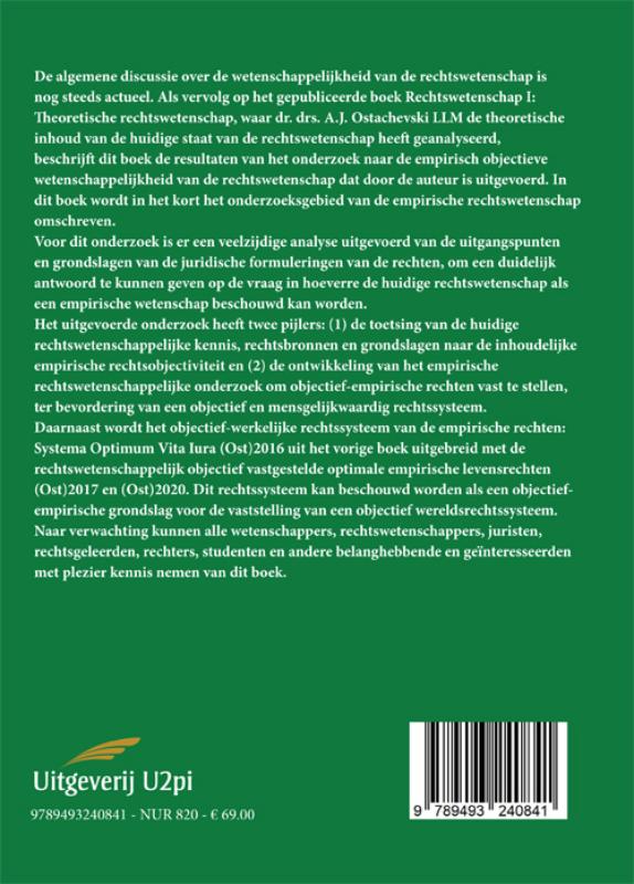 Achterkant van Empirische rechtswetenschap