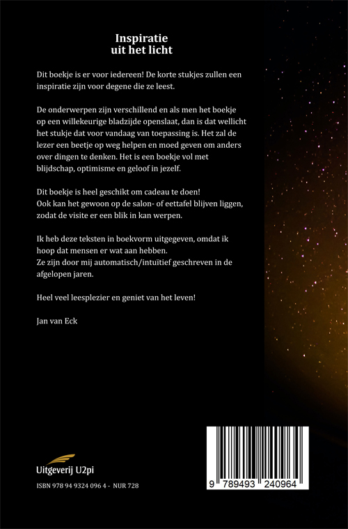 Achterkant van Inspiratie uit het licht