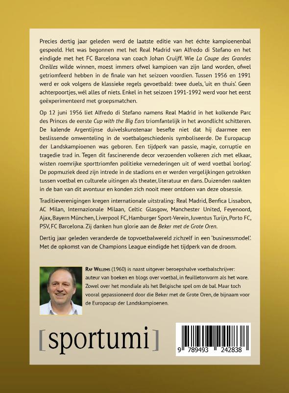 Achterkant van Het gouden boek van de Beker met de Grote Oren 1956-1992