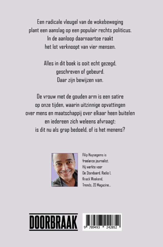 Achterkant van De vrouw met de gouden arm