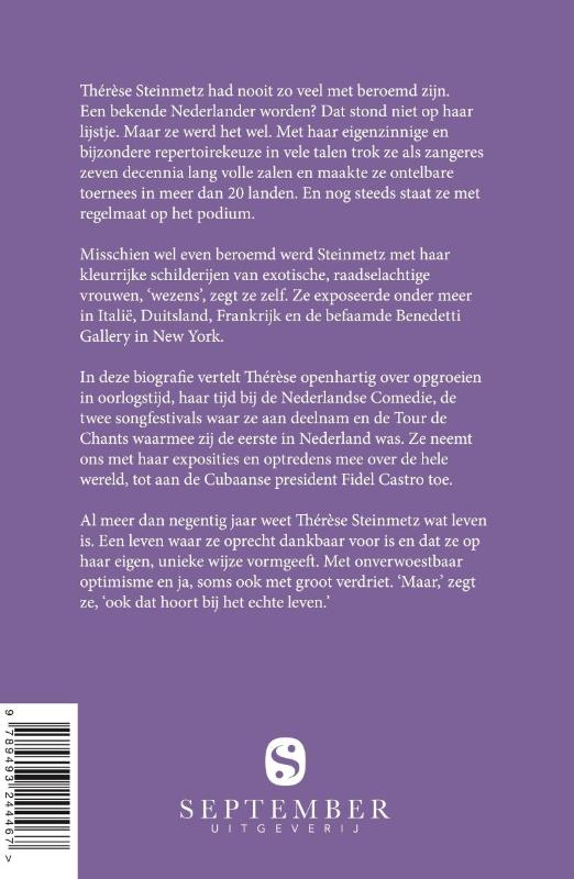 Achterkant van Dank aan het leven