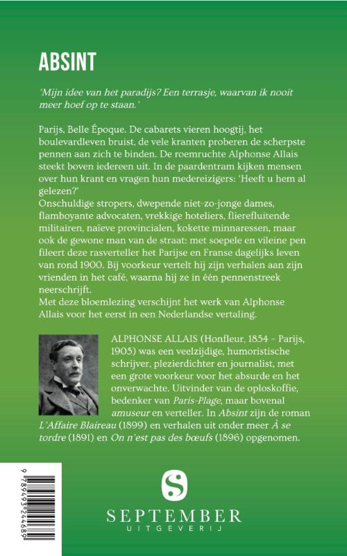 Achterkant van Absint
