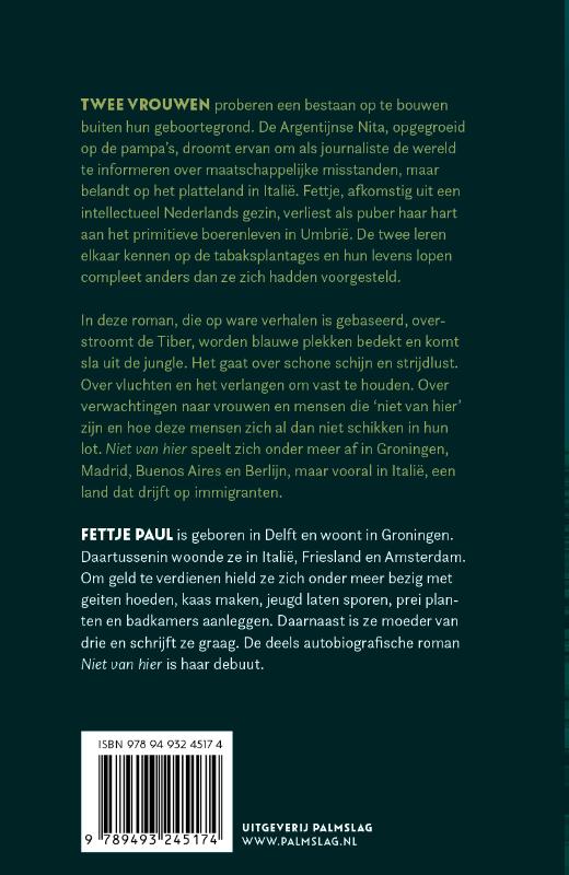 Achterkant van Niet van hier