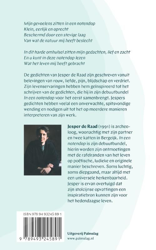 Achterkant van In een notendop