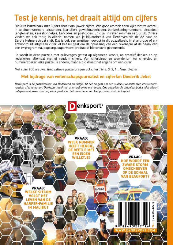 Achterkant van Het quiz puzzelboek met cijfers