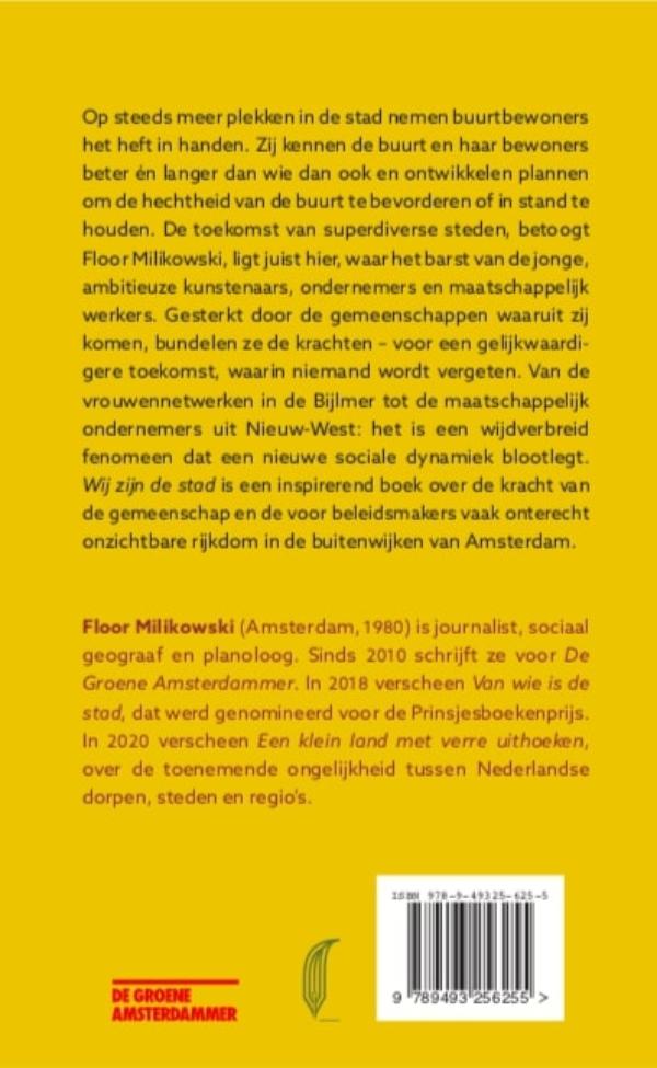 Achterkant van Wij zijn de stad