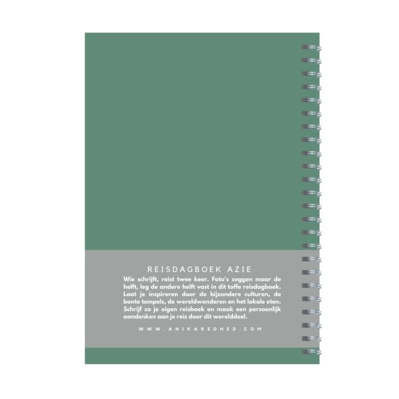 Achterkant van Reisdagboek Azië