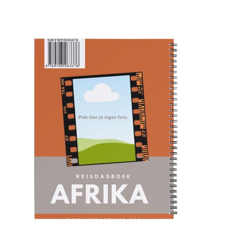 Achterkant van Reisdagboek Afrika