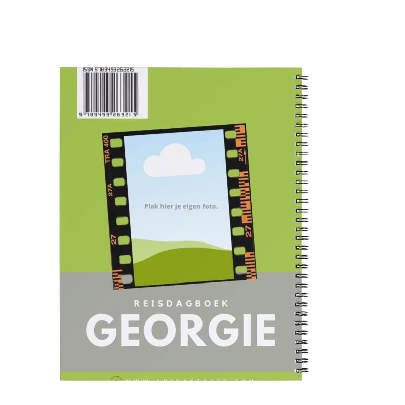 Achterkant van Reisdagboek Georgie