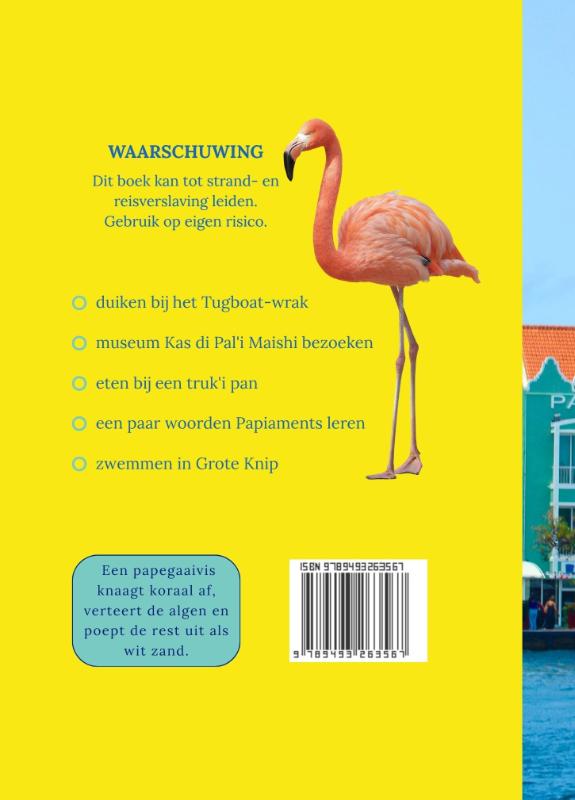 Achterkant van Reisdagboek Curaçao