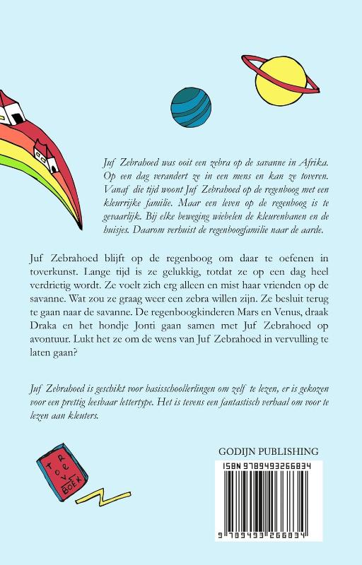 Achterkant van Juf Zebrahoed heeft heimwee
