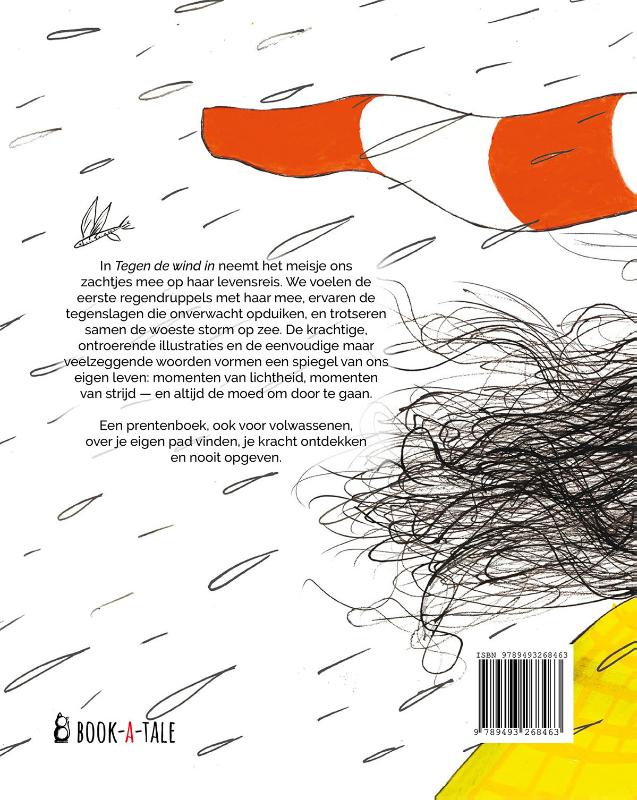 Achterkant van Tegen de wind in