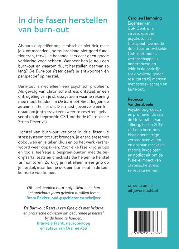 Achterkant van De burn-out reset