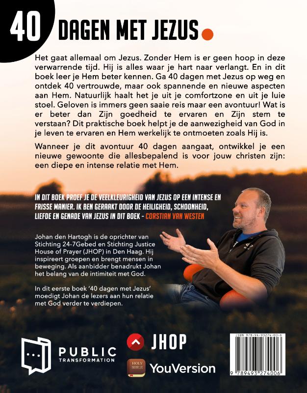 Achterkant van 40 dagen met Jezus