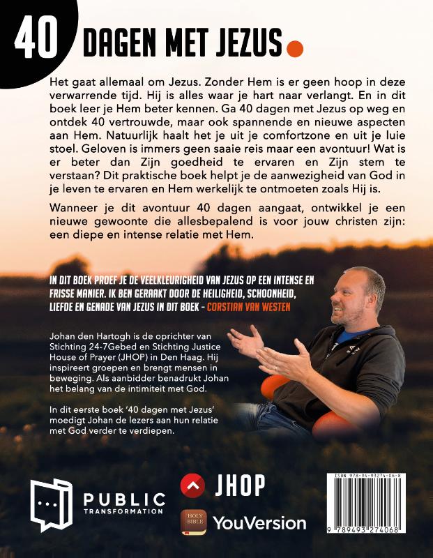 Achterkant van 40 dagen met Jezus