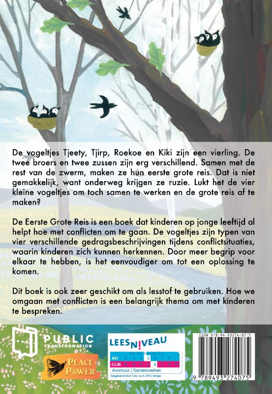 Achterkant van De eerste grote reis