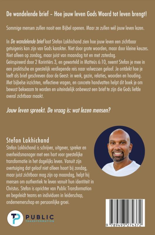 Achterkant van De wandelende brief