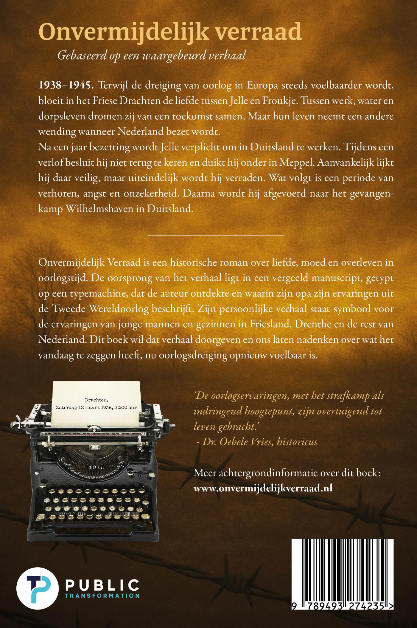 Achterkant van Onvermijdelijk verraad