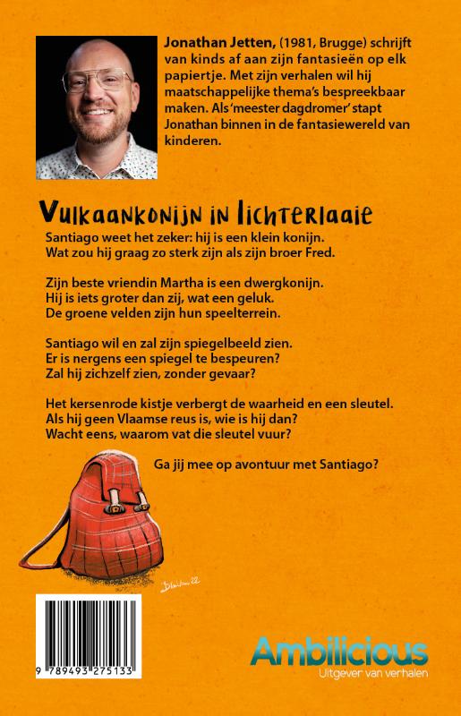 Achterkant van Vulkaankonijn in lichterlaaie