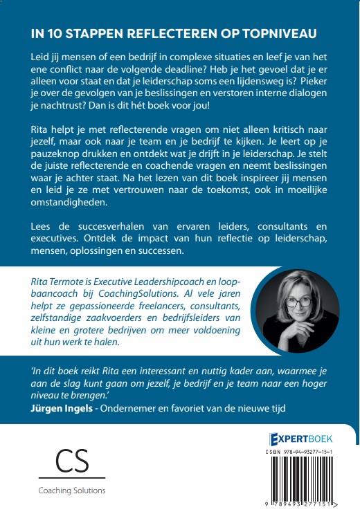 Achterkant van In 10 stappen reflecteren op topniveau